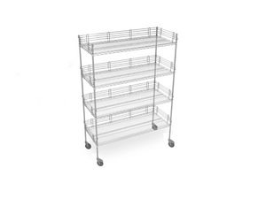 Nimble Mobile Wire Shelving Unit with Ledges